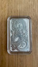 1 ounce zilver dragon rectangular 2021 + gratis capsule, Ophalen of Verzenden, Zilver