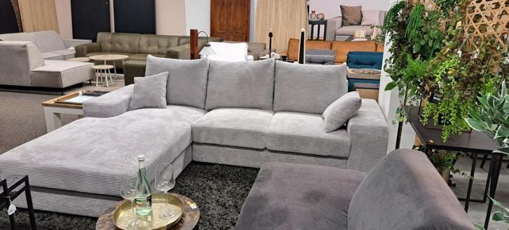 Elegante Witte Rib Lounge bank, Huis en Inrichting, Banken | Bankstellen, Zo goed als nieuw, Hoekbank, Driepersoons, 150 tot 200 cm