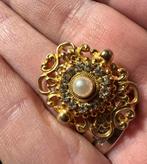 Vintage Broche met Parel en Strass, Overige materialen, Minder dan 4 cm, Ophalen of Verzenden, Zo goed als nieuw