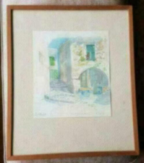 Aquarel Thalé HULST Saint Paul de Vence 1953, Antiek en Kunst, Kunst | Schilderijen | Klassiek, Ophalen
