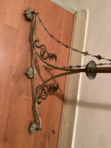 Antieke messing plafondlamp hanglamp 1900 - 1930 beschikbaar voor biedingen