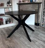 Houten ronde eettafel ø105cm zwart, Ophalen, 100 tot 150 cm, Rond, 50 tot 100 cm