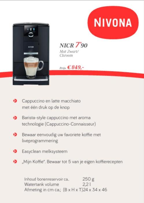 Nivona koffiemachines. Gratis proefpakket 3kg koffie!!, Witgoed en Apparatuur, Koffiezetapparaten, Nieuw, Koffiemachine, Ophalen of Verzenden