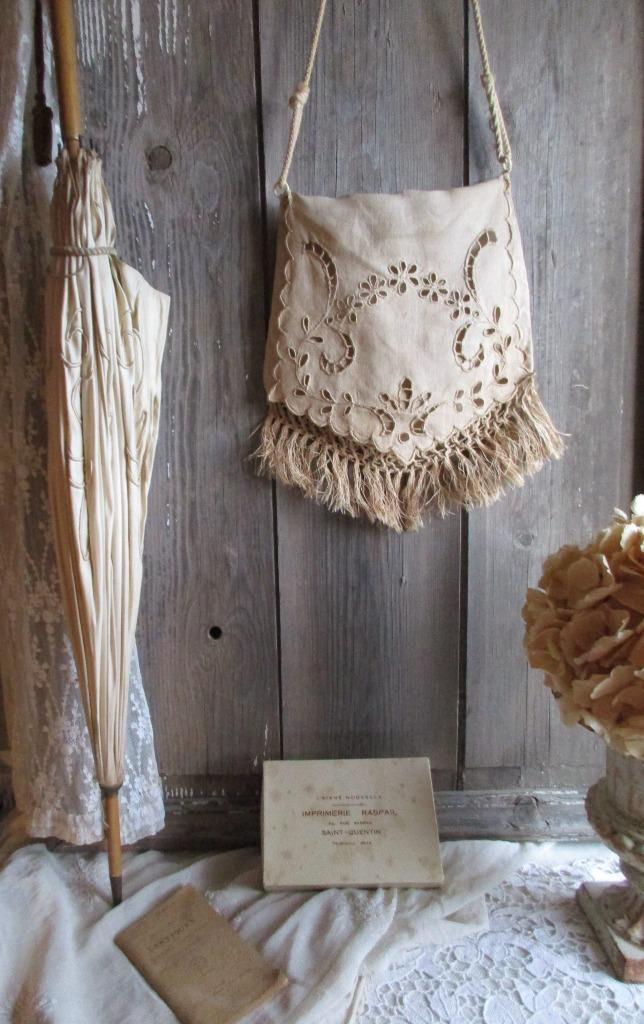 Antiek linnen tasje uit 1905-1910 *Marries*, Antiek en Kunst, Antiek | Kleding en Accessoires, Verzenden