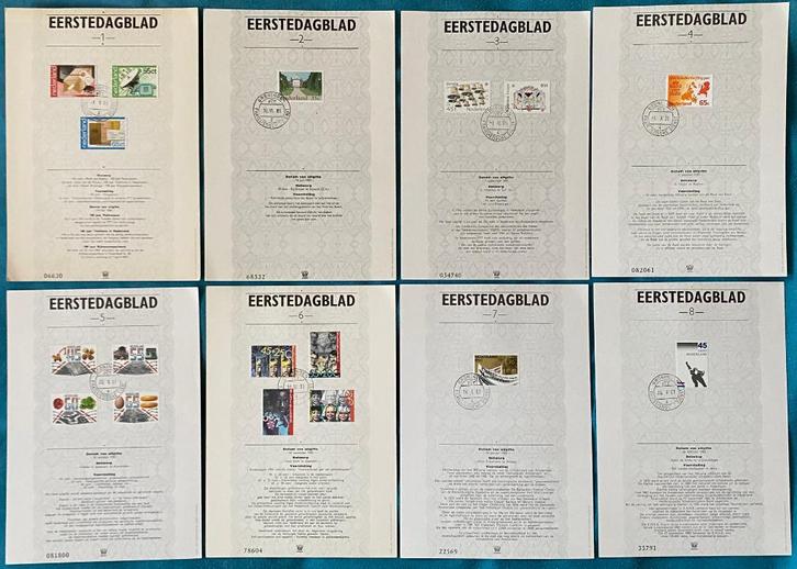 16 EersteDagBladen, nrs 1-15, 163 (2 foto's), Postzegels en Munten, Postzegels | Nederland, Gestempeld, Na 1940, Ophalen of Verzenden