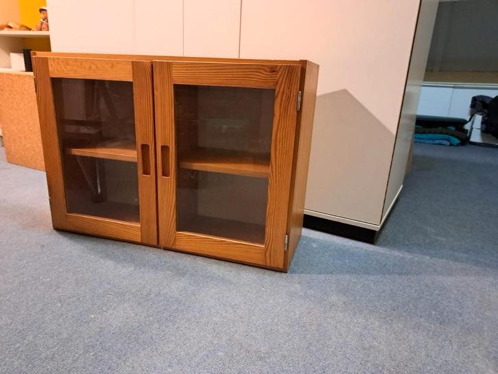 2 Keuken Servieskastjes met Glasdeuren, Huis en Inrichting, Kasten | Buffetkasten, Gebruikt, Minder dan 100 cm, 50 tot 100 cm