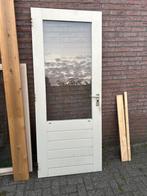 Hard Houten Buitendeur met veiligheidsGlas, Doe-het-zelf en Verbouw, Deuren en Horren, Ophalen, Gebruikt, 80 tot 100 cm, 200 tot 215 cm