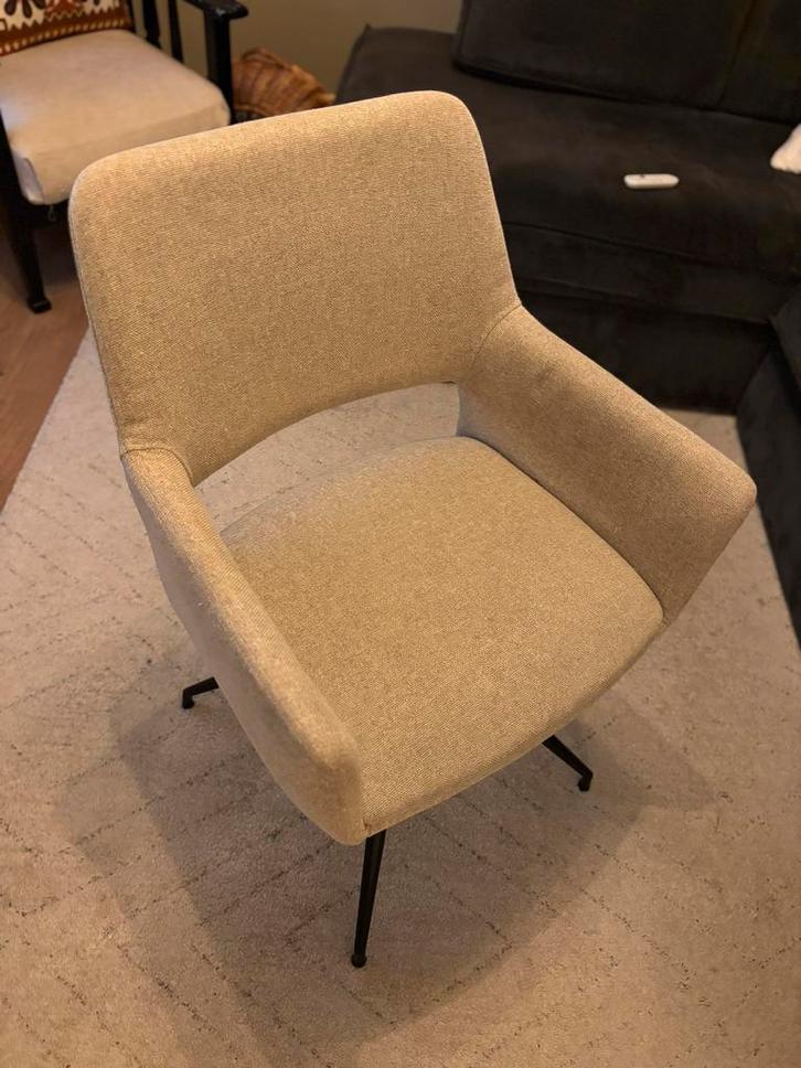 6 x Armstoel Vela Soho beige - De Bommel, Huis en Inrichting, Stoelen, Gebruikt, Vijf, Zes of meer stoelen, Stof, Overige kleuren