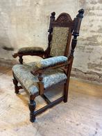 Eiken Fauteuils / Oude houten Stoelen / Vintage & Brocante, Huis en Inrichting, Fauteuils, Gebruikt, Hout, Ophalen of Verzenden