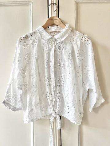 Esqualo blouse broderie vleermuismouw wit, maat 44 beschikbaar voor biedingen