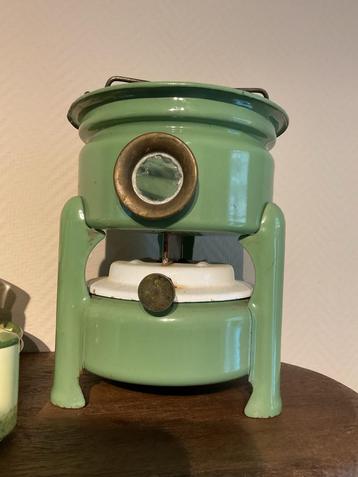 Petroleum stel - Oudgroen - brocante beschikbaar voor biedingen