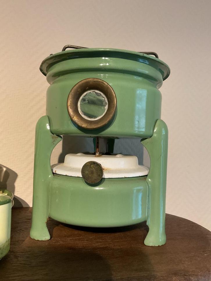 Petroleum stel - Oudgroen - brocante, Antiek en Kunst, Antiek | Keukenbenodigdheden, Ophalen