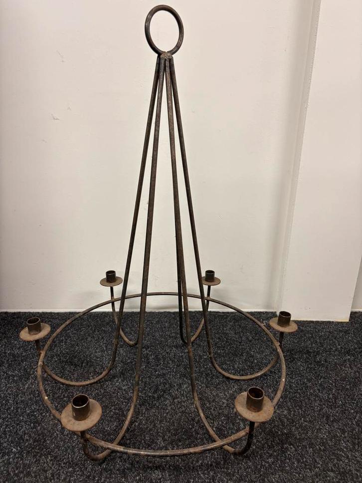 Ijzeren Kandelaar voor 6 Dinerkaarsen - Hangend/Staand, Huis en Inrichting, Woonaccessoires | Kandelaars en Kaarsen, Gebruikt