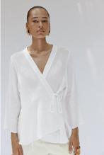 Dames Zara linnen wikkelblouse bloes blouse wit katoen top S, Ophalen of Verzenden, Zo goed als nieuw, Maat 36 (S), Wit