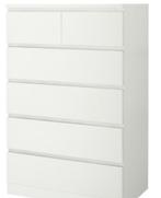 2x witte Malm kast 80x48x123cm, Huis en Inrichting, Kasten | Ladekasten, Ophalen, 5 laden of meer, 100 tot 150 cm, 50 tot 100 cm