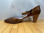 Lilian, maat 41 zomerschoenen in een retro bruine kleur., Bruin, Verzenden, Lilian, Zo goed als nieuw