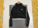Zgan Adidas cropped tracksuit, zwart, mt M, Maat 38/40 (M), Adidas, Zwart, Overige typen
