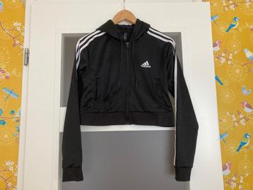 Zgan Adidas cropped tracksuit, zwart, mt M beschikbaar voor biedingen