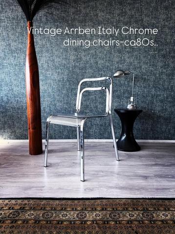 Set van 5 Arrben Italy Chrome dining chairs, ca 80s beschikbaar voor biedingen