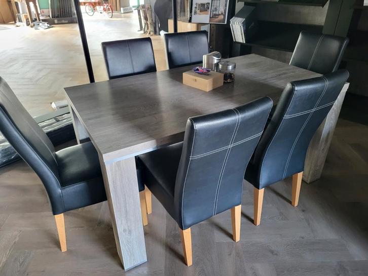 Eettafel met 6 Stoelen - Zo Goed Als Nieuw, Huis en Inrichting, Tafels | Eettafels, Zo goed als nieuw, 100 tot 150 cm, 100 tot 150 cm