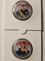 2 x 2 euromunt gekleurd, Postzegels en Munten, Munten | Nederland, Ophalen of Verzenden, Koningin Beatrix, Euro's
