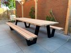 Picknicktafel staal en Douglas, duurzaam en robuust, Ophalen of Verzenden, Nieuw, Rechthoekig, Staal
