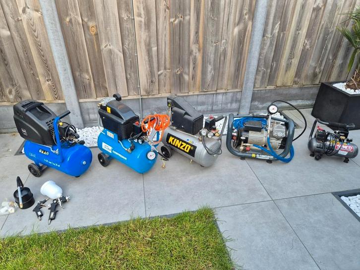 Partij van 5 compressors nieuw en gebruikt aangeboden!, Doe-het-zelf en Verbouw, Compressors, Ophalen