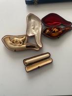3 antieke pijpjes  1 met 14 krt goud, Antiek en Kunst, Verzenden, Goud