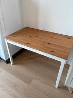Ikea tafel hout/wit pinntorp, Gebruikt, 100 tot 150 cm, Vier personen, Grenenhout