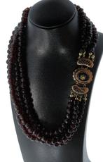 Granaat antieke ketting fraai 14k gouden slot dames vintage