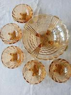 Vintage schalenset Art Deco geel, Ophalen of Verzenden