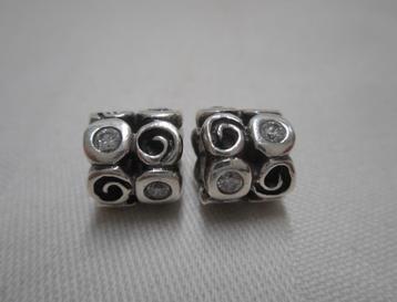 Zilveren Pandora set van 2 bedels nr.367 beschikbaar voor biedingen