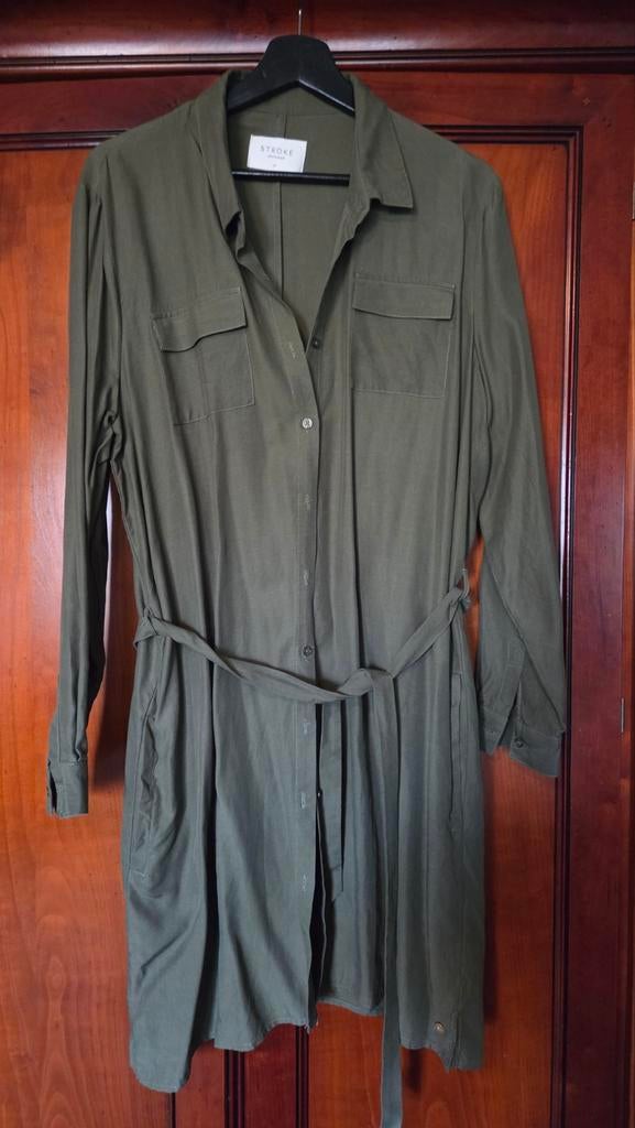 Groene Stroke jurk/overhemdblouse Maat 44, Kleding | Dames, Jurken, Maat 42/44 (L), Ophalen of Verzenden, Zo goed als nieuw, Stroke