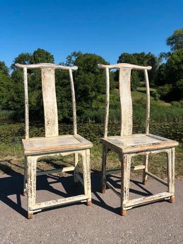 Set van 4 antieke Chinese Yoke-Back stoelen beschikbaar voor biedingen
