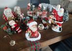 Vintage kerstdeco: 2x muziekdoos, glas in lood, kaarsen enz, Diversen, Kerst, Ophalen of Verzenden, Zo goed als nieuw