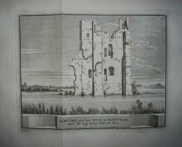 41/ Merwede Ruïne van het Huis Kopergravure 1736 beschikbaar voor biedingen