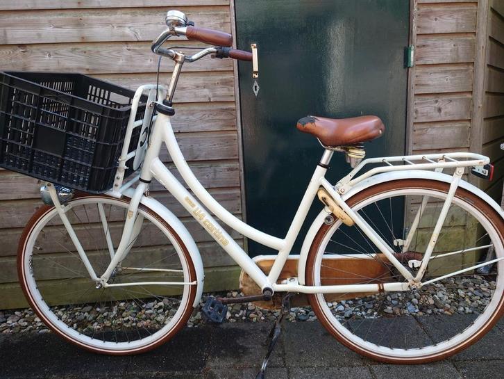 Cortina U4 28inch bruin/wit, Fietsen en Brommers, Fietsen | Dames | Damesfietsen, Gebruikt, Overige merken, Versnellingen, 53 tot 56 cm