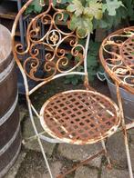 ijzeren bistrosetje + roestsluier (brocante), Ophalen, Gebruikt