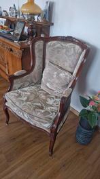 Antieke fauteuil met houten frame, Antiek, Hout, Minder dan 50 cm, Gebruikt