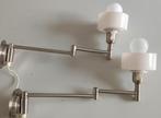 set design wandlampen zwenklamp bedlamp geborsteld staal, Huis en Inrichting, Lampen | Wandlampen, Ophalen of Verzenden, Zo goed als nieuw