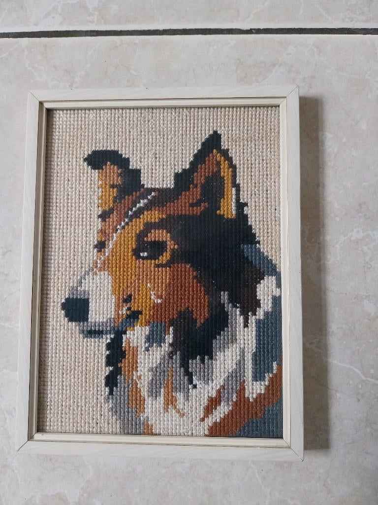 Geborduurd schilderijtje, Huis en Inrichting, Woonaccessoires | Schilderijen, Tekeningen en Foto's, Ophalen, Minder dan 50 cm