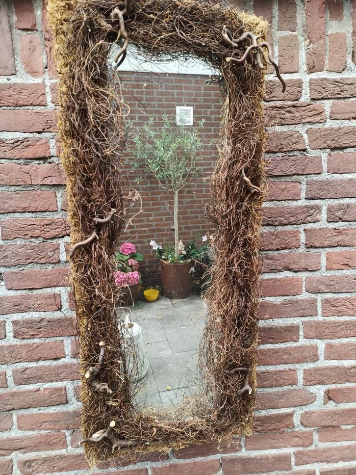 Unieke spiegel met takkenlijst 40 x 93 cm, Huis en Inrichting, Woonaccessoires | Spiegels, Zo goed als nieuw, Minder dan 50 cm