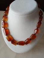 Snoer Agaat kralen, 45 cm, Sieraden, Tassen en Uiterlijk, Kettingen, Verzenden, Gebruikt, Bruin, Steen of Mineraal