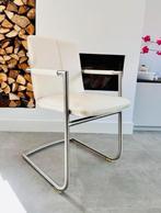4/6 wit lederen Henders & Hazel design eetkamerstoelen., Huis en Inrichting, Stoelen, Ophalen, Wit, Henders en Hazel, Zo goed als nieuw