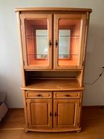 Antieke houten vitrinekast kast, Minder dan 50 cm, Gebruikt, 1 of 2 laden, 25 tot 50 cm