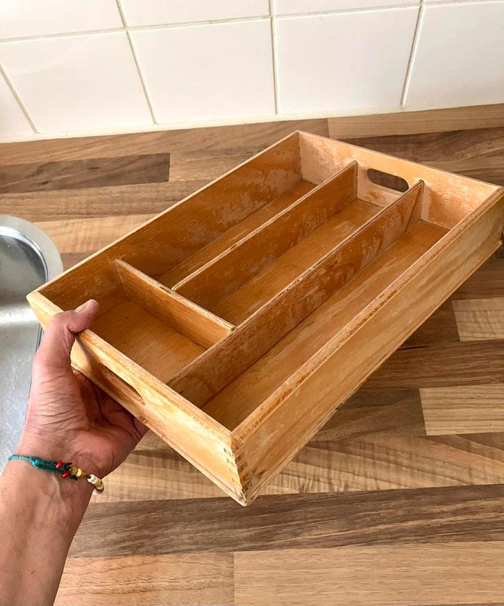 BESTEKBAK hout of kleine LETTERBAK, Huis en Inrichting, Keuken | Bestek, Zo goed als nieuw, Bestekset, Hout, Ophalen of Verzenden