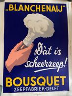 Poster scheerzeep Bousquet Delft vintage Gerben Scheepstra, Verzamelen, Ophalen of Verzenden, Gebruikt, Overige typen