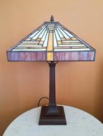 Tiffany sierlamp Art Deco oudroze en geel, afellamp, Huis en Inrichting, Ophalen of Verzenden, Nieuw, Minder dan 50 cm