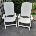 Gratis 2 x witte kunststof tuinstoel Flair, Ophalen, Gebruikt, Kunststof, Verstelbaar