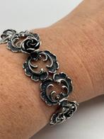 A327 Prachtige zilveren TEKA armband roosjes, Ophalen of Verzenden, X, Zilver, Zilver